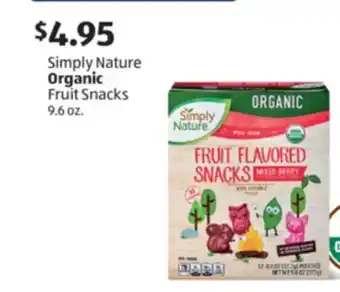 Aldi Simply Nature Organic Fruit Snacks offer