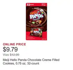 Costco Meiji Hello Panda Chocolate Creme Filled Cookies, 0.75 oz, 32-count offer
