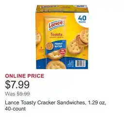 Costco Lance Toasty Cracker Sandwiches, 1.29 oz, 40-count offer