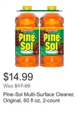 Costco Pine-Sol Multi-Surface Cleaner, Original, 60 fl oz, 2-count offer