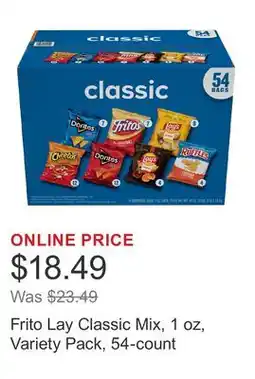 Costco Frito Lay Classic Mix, 1 oz, Variety Pack, 54-count offer