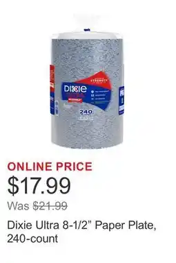 Costco Dixie Ultra 8-1/2 Paper Plate, 240-count offer