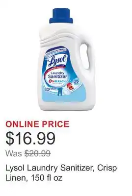 Costco Lysol Laundry Sanitizer, Crisp Linen, 150 fl oz offer