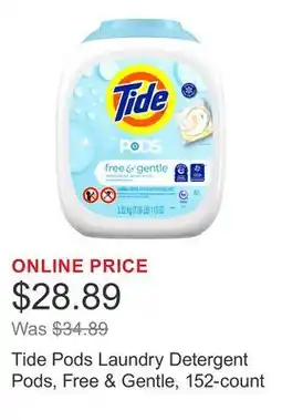 Costco Tide Pods Laundry Detergent Pods, Free & Gentle, 152-count offer