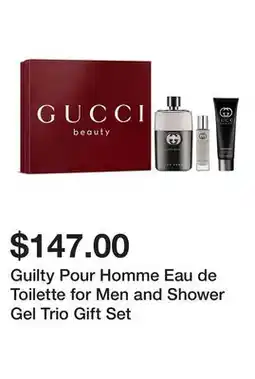 Belk Guilty Pour Homme Eau de Toilette for Men and Shower Gel Trio Gift Set offer