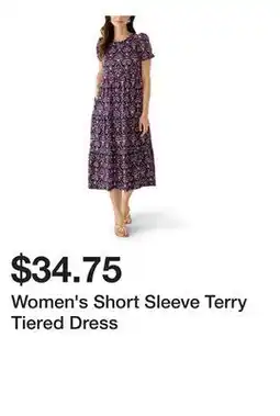 Belk Women's Short Sleeve Terry Tiered Dress offer