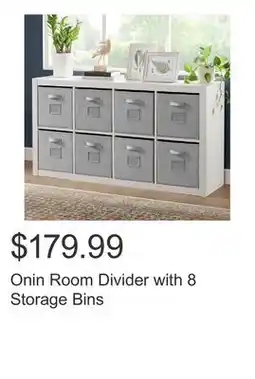 Costco Onin Room Divider with 8 Storage Bins offer