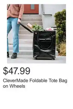 Costco CleverMade Foldable Tote Bag on Wheels offer