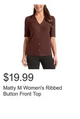 Costco Matty M Women's Ribbed Button Front Top offer