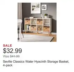 Costco Seville Classics Water Hyacinth Storage Basket, 4-pack offer