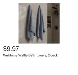 Costco WelHome Waffle Bath Towels, 2-pack offer