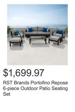Costco RST Brands Portofino Repose 6-piece Outdoor Patio Seating Set offer