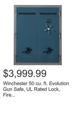 Costco Winchester 50 cu. ft. Evolution Gun Safe, UL Rated Lock, Fire Rated, Slate and Blue offer