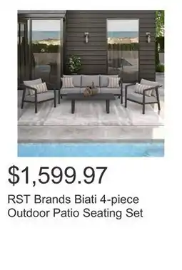 Costco RST Brands Biati 4-piece Outdoor Patio Seating Set offer