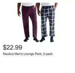 Costco Nautica Men's Lounge Pant, 2-pack offer