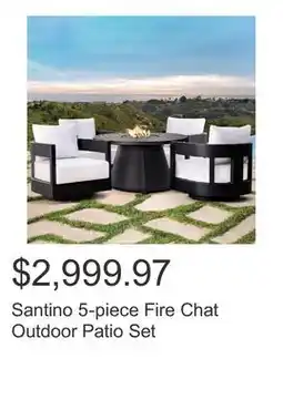 Costco Santino 5-piece Fire Chat Outdoor Patio Set offer