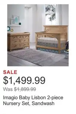 Costco Imagio Baby Lisbon 2-piece Nursery Set, Sandwash offer