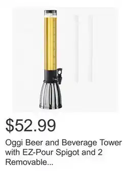 Costco Oggi Beer and Beverage Tower with EZ-Pour Spigot and 2 Removable Ice Tubes offer