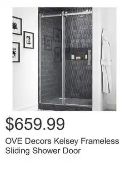 Costco OVE Decors Kelsey Frameless Sliding Shower Door offer