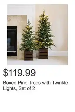 Costco Boxed Pine Trees with Twinkle Lights, Set of 2 offer