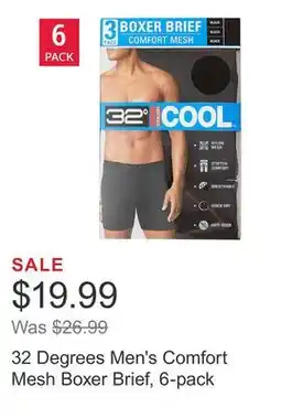 Costco 32 Degrees Men's Comfort Mesh Boxer Brief, 6-pack offer