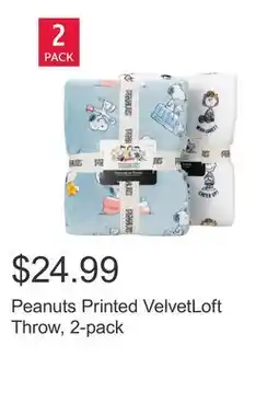 Costco Peanuts Printed VelvetLoft Throw, 2-pack offer