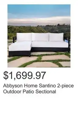 Costco Abbyson Home Santino 2-piece Outdoor Patio Sectional offer