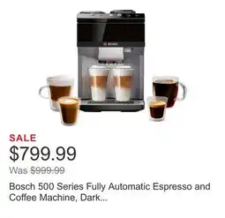 Costco Bosch 500 Series Fully Automatic Espresso and Coffee Machine, Dark Silver offer