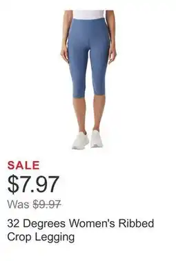 Costco 32 Degrees Women's Ribbed Crop Legging offer