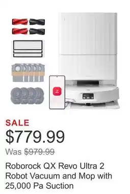 Costco Roborock QX Revo Ultra 2 Robot Vacuum and Mop with 25,000 Pa Suction offer