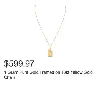 Costco 1 Gram Pure Gold Framed on 18kt Yellow Gold Chain offer