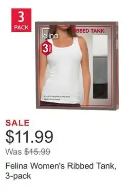Costco Felina Women's Ribbed Tank, 3-pack offer