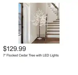 Costco 7' Flocked Cedar Tree with LED Lights offer