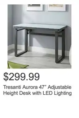 Costco Tresanti Aurora 47 Adjustable Height Desk with LED Lighting offer