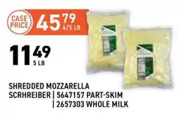 US Foods Chef's Store Schreiber shredded mozzarella offer