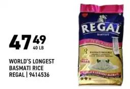 US Foods Chef's Store Regal world's longest basmati rice offer