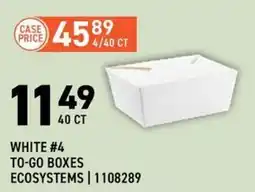 US Foods Chef's Store Ecosystems white #4 to-go boxes offer
