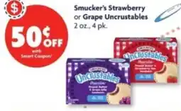 Family Dollar Smucker's Strawberry or Grape Uncrustables offer