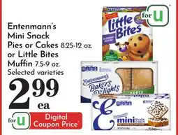Pavilions Entenmann's Mini Snack Pies or Cakes 8.25-12 oz. or Little Bites Muffin 7.5-9 oz offer