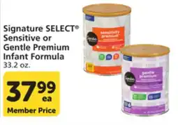 Pavilions Signature SELECT Sensitive or Gentle Premium Infant Formula offer