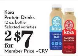 Pavilions Koia Protein Drinks offer