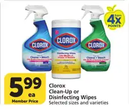 Pavilions Clorox Clean-Up or Disinfecting Wipes offer