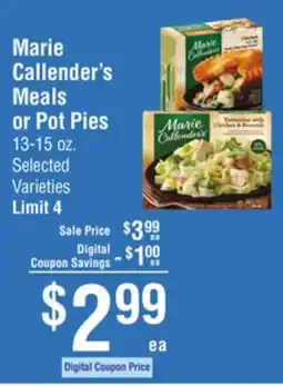 Smart & Final Marie Callender's Meals or Pot Pies offer