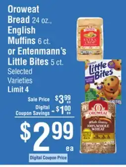 Smart & Final Oroweat Bread 24 oz., English Muffins 6 ct. or Entenmann's Little Bites 5 ct offer