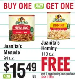 Smart & Final Juanita's Menudo, Juanita's Hominy offer