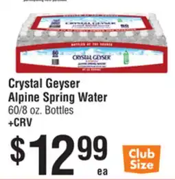 Smart & Final Crystal Geyser Alpine Spring Water offer
