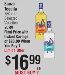 Smart & Final Sauza Tequila offer