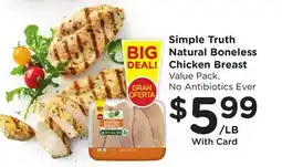 Ralphs Simple Truth Natural Boneless Chicken Breast Value Pack offer