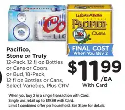 Ralphs Pacifico, Stone or Truly offer