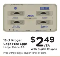 Ralphs 18 ct Kroger Cage Free Eggs offer